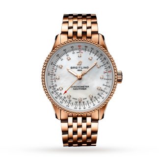 kupić luksus Breitling Navitimer Automatic 35 18ct Red Gold Mother of Pearl Watch 18ct Rose Gold R17395211A1R1