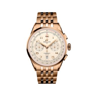 kupić luksus Breitling Premier B01 Chronograph 42mm Zegarek męski Srebro 18-karatowe różowe złoto 18-karatowe różowe złoto RB0145371G1R1