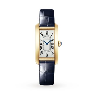 kupić luksus Zegarek Cartier Tank Américaine Mały model Mechanizm kwarcowy Żółte złoto Aligator WGTA0299