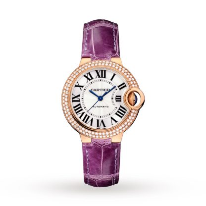 kupić projektanta Cartier Ballon Bleu De Cartier Zegarek 33mm Automatyczny mechanizm Różowe złoto Diamenty Skóra Aligatora WE902066