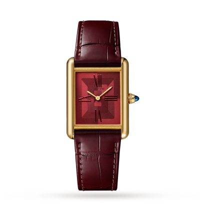 kupić projektanta Cartier Tank Louis Cartier Zegarek Duży Model Ręcznie Nakręcany Mechaniczny Mechanizm Żółte Złoto Skóra Aligatora WGTA0093