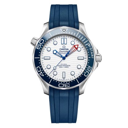 kupić projektanta Omega Seamaster Diver Americas Cup 300m 42mm Zegarek Męski Biały Gumowy Pasek Gumowy O21032422004002