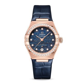 luksus wysokiej jakości Omega Constellation Co-Axial Master Chronometer 29mm Zegarek damski Niebieska skóra O13158292099006