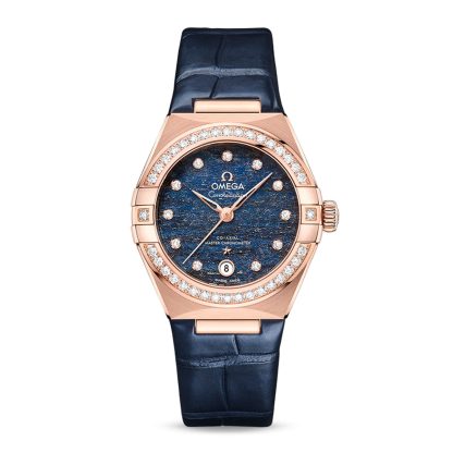 luksus wysokiej jakości Omega Constellation Co-Axial Master Chronometer 29mm Zegarek damski Niebieska skóra O13158292099006