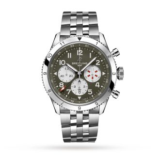 luksusowa replika Breitling Super AVI B04 Chronograph GMT 46 Curtiss Warhawk Watch Stainless Steel AB04452A1L1A1