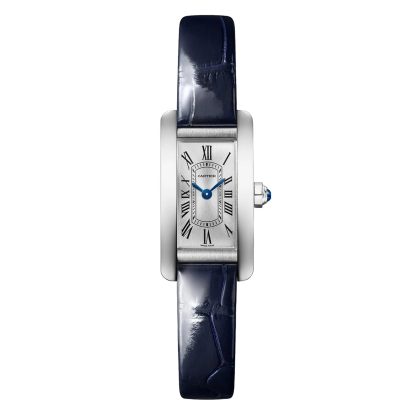 luksusowa replika Zegarek Cartier Tank Américaine Mini Model Mechanizm kwarcowy Stal Skóra Aligator WSTA0081