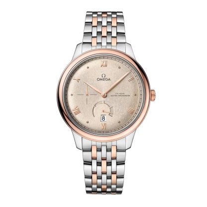 luksusowa replika Zegarek męski Omega De Ville Prestige 41 mm ze stali nierdzewnej i 18-karatowego różowego złota O43420412109001