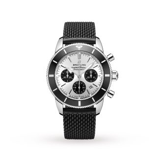 podrobiony projektant Breitling Superocean Heritage B01 Chronograph 44 Zegarek ze stali nierdzewnej Guma AB0162121G1S1