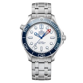 podrobiony projektant Omega Seamaster Diver Americas Cup 300m 42mm Zegarek Męski Biały Stal Nierdzewna O21030422004002