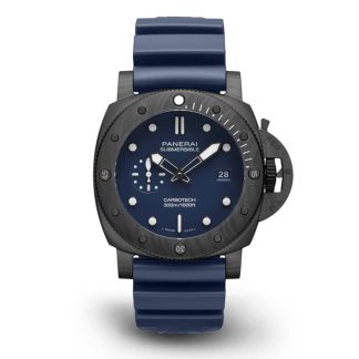 podrobiony projektant Panerai Submersible QuarantaQuattro Carbotech Blu Abisso Rubber PAM01232