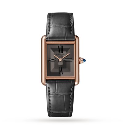 podrobiony projektant Zegarek Cartier Tank Louis Cartier Duży model Produkcja Mechaniczny mechanizm z ręcznym nakręcaniem Różowe złoto Aligator WGTA0092