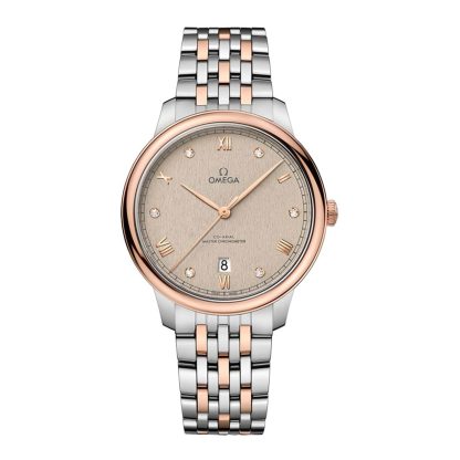 podrobiony projektant Zegarek męski Omega De Ville Prestige 40 mm ze stali szlachetnej i 18-karatowego różowego złota O43420402059001