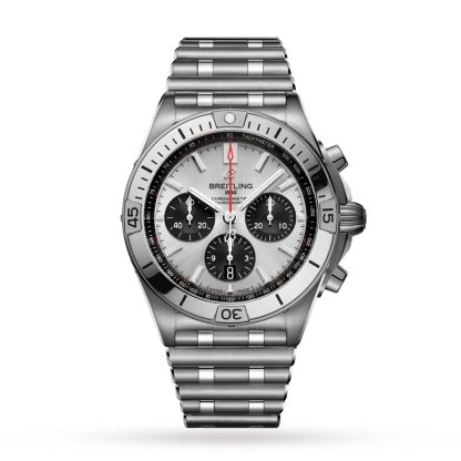 podróbka nadgarstka Breitling Chronomat B01 42 srebrny zegarek ze stali nierdzewnej AB0134101G1A1