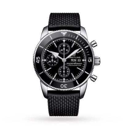 podróbka nadgarstka Breitling Superocean Heritage Chronograph 44 Zegarek z gumowym paskiem ze stali nierdzewnej Guma A13313121B1S1