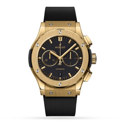 podróbka nadgarstka Hublot Classic Fusion Yellow Gold 42mm Rubber 541.VX.1130.RX