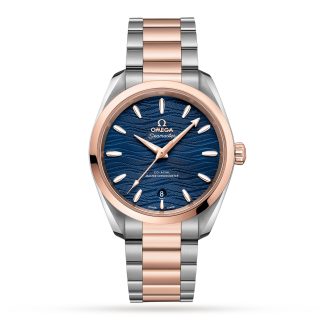 podróbka nadgarstka Omega Seamaster Aqua Terra Co-Axial Master Chronometer 38mm Zegarek damski Stal nierdzewna i 18-karatowe różowe złoto O22020382003001