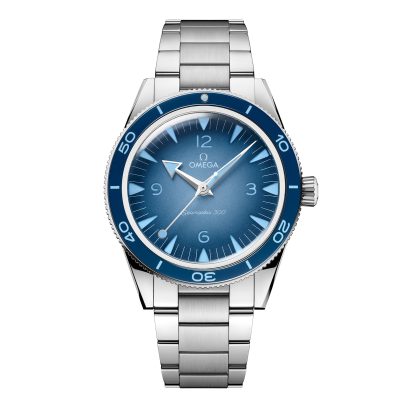 podróbki luksusu Omega Seamaster 300M Co-Axial Master Chronometer 41mm Summer Blue Stainless Steel O23430412103002