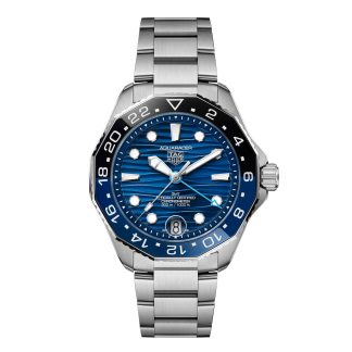 podróbki luksusu TAG Heuer Aquaracer Professional 300 GMT 42mm Zegarek męski Niebieski Stal nierdzewna WBP5114.BA0013