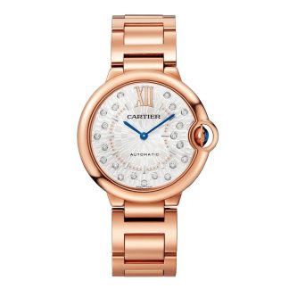 podróbki luksusu Zegarek Cartier Ballon Bleu de Cartier 36 mm różowe złoto WGBB0055