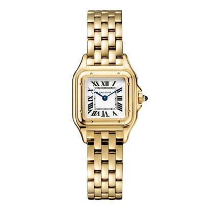 podróbki luksusu Zegarek Cartier Panthere de Cartier mały model z mechanizmem kwarcowym. Koperta z żółtego złota 750/1000 o wymiarach: 23 mm x 30 mm Żółte złoto WGPN0038