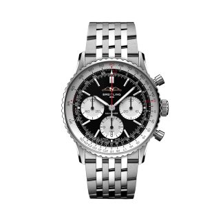 projektant gorąca sprzedaż Breitling Navitimer B01 Chronograph 41mm Zegarek Męski Czarny Stal Nierdzewna AB0139211B1A1