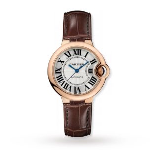 projektant gorąca sprzedaż Cartier Ballon Bleu De Cartier Zegarek 33mm Automatyczny Mechanizm Różowe Złoto Skóra Aligatora W6920097