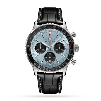 projektant mody Breitling Navitimer B01 Chronograph 43 Blue Watch Alligator AB0138241C1P1