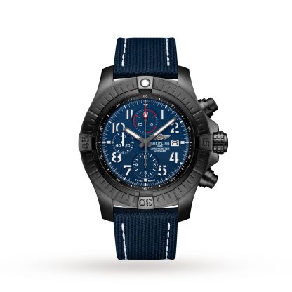 projektant mody Breitling Super Avenger Chronograph 48 Night Mission Watch Leather V13375101C1X2