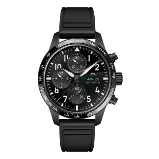 projektant mody Zegarek męski IWC Pilot Performance Chronograph 41 mm Mercedes AMG Petronas Formula OneTM Team Czarny kauczuk IW388306