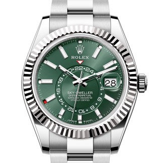 projektant replik Rolex Sky-Dweller Stal ostrygowa i białe złoto M336934-0001