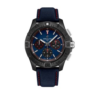 replika projektanta Breitling Avenger B01 Chronograph Red Arrows 44mm Zegarek męski Niebieska skóra cielęca SB01475A1C1X1