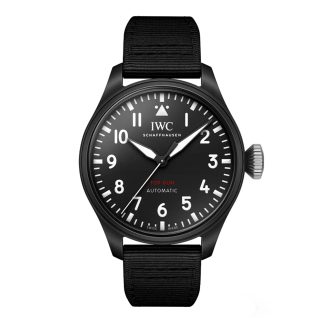 replika projektanta Zegarek męski IWC Big Pilot Top Gun 43 mm Black Canvas IW329801