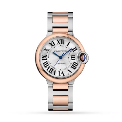 tani luksus Cartier Ballon Bleu De Cartier Zegarek 36 Mm Mechaniczny mechanizm z automatycznym nakręcaniem. Stalowa koperta Różowe złoto Stal i różowe złoto W2BB0033