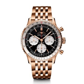 tani projektant Breitling Navitimer B01 Chronograph 43 Black Watch 18ct Rose Gold RB0138211B1R1