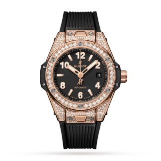 tani projektant Hublot Big Bang One Click King Gold Pave 33mm Zegarek Guma 485.OX.1180.RX.1604