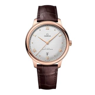 tani projektant Omega De Ville Prestige 40mm Zegarek Męski Srebrna Skóra Cielęca O43453402002001