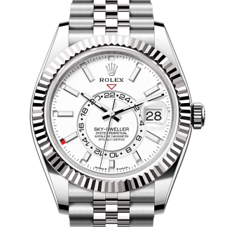 tani projektant Rolex Sky-Dweller Stal ostrygowa i białe złoto M336934-0004