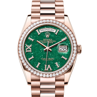 wysoka jakość luksusu Rolex Day-Date 36 Everose złoto i diamenty M128345RBR-0068