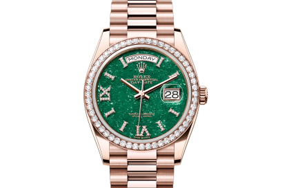 wysoka jakość luksusu Rolex Day-Date 36 Everose złoto i diamenty M128345RBR-0068