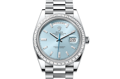 wysokiej jakości projektant Rolex Day-Date 40 platyna i diamenty M228396TBR-0002